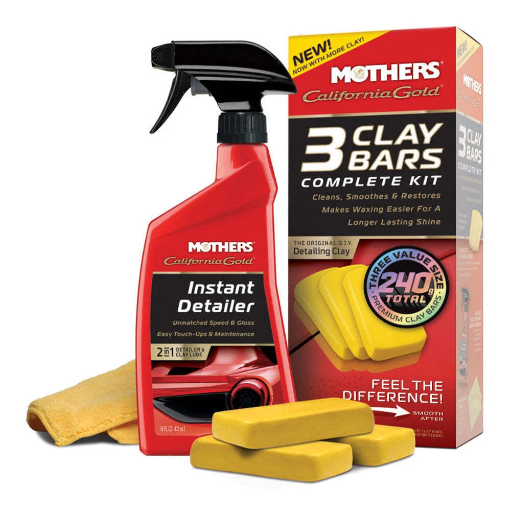 Mothers California Gold Clay Bar Kit 07240 Car Wash Clean Restore