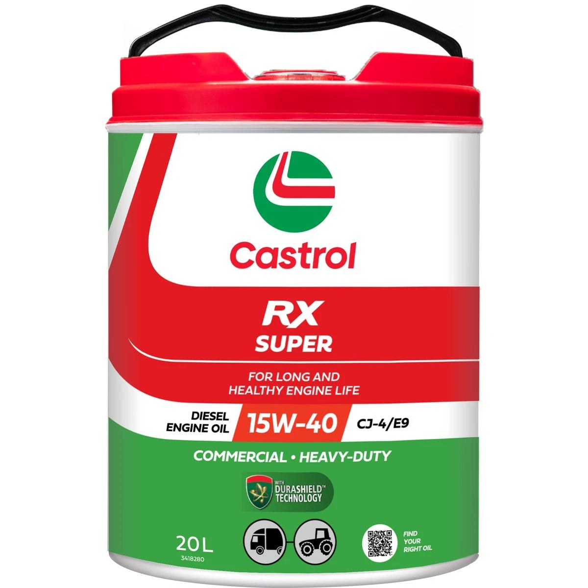 Castrol RX Super 15W-40 CJ-4/E9 Engine Oil 20L