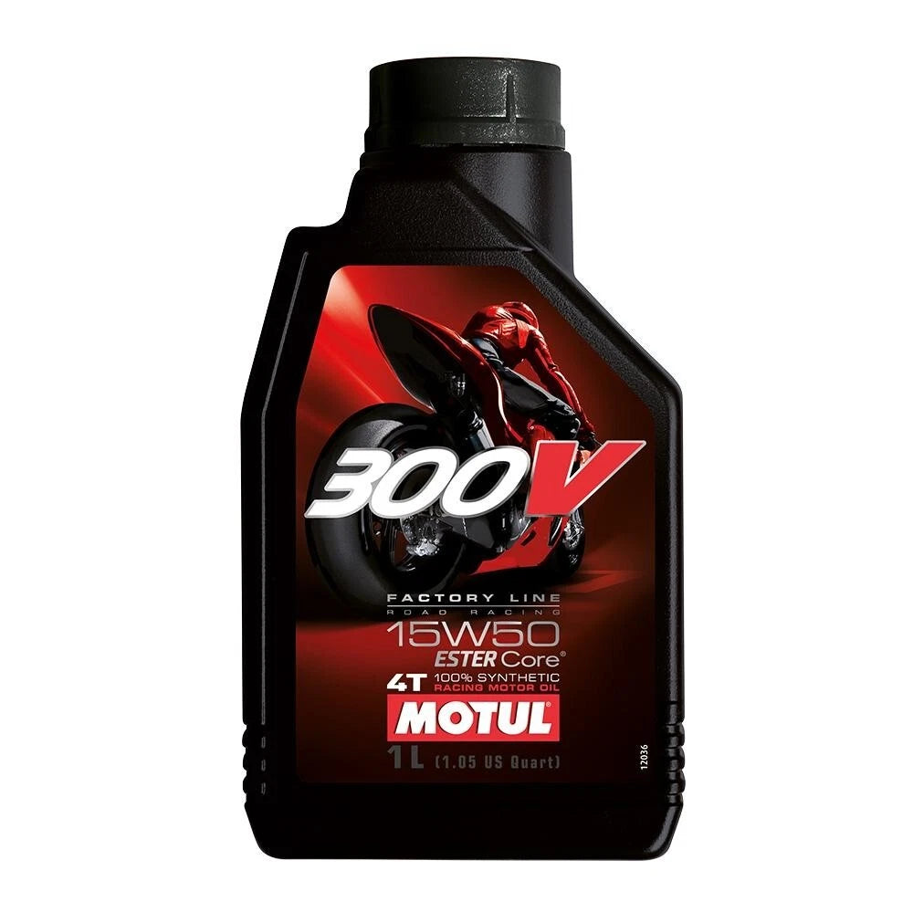 Motul 300V 15W50 Factory Line Road Racing 100% Synthetic 1 Litre Engine Oil.
