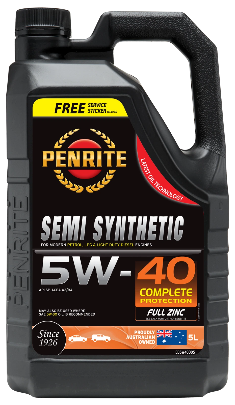 Penrite 5W-40 Semi Synthetic Engine Oil - 5L