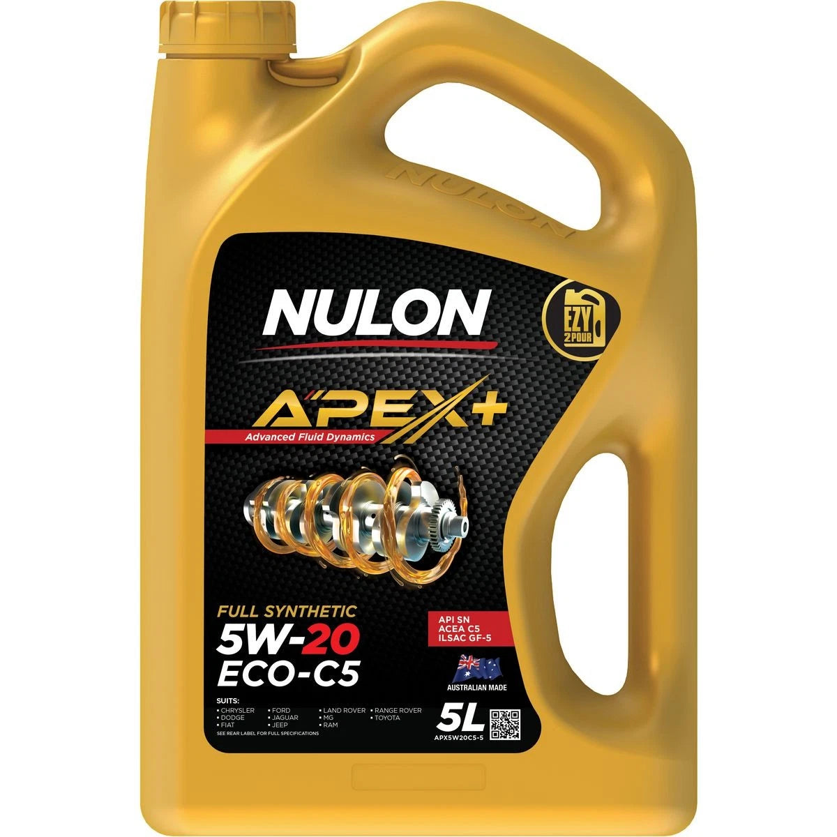 Nulon APEX+ 5W-20 ECO C5 Engine Oil 5L Full Synthetic APX5W20C5-5