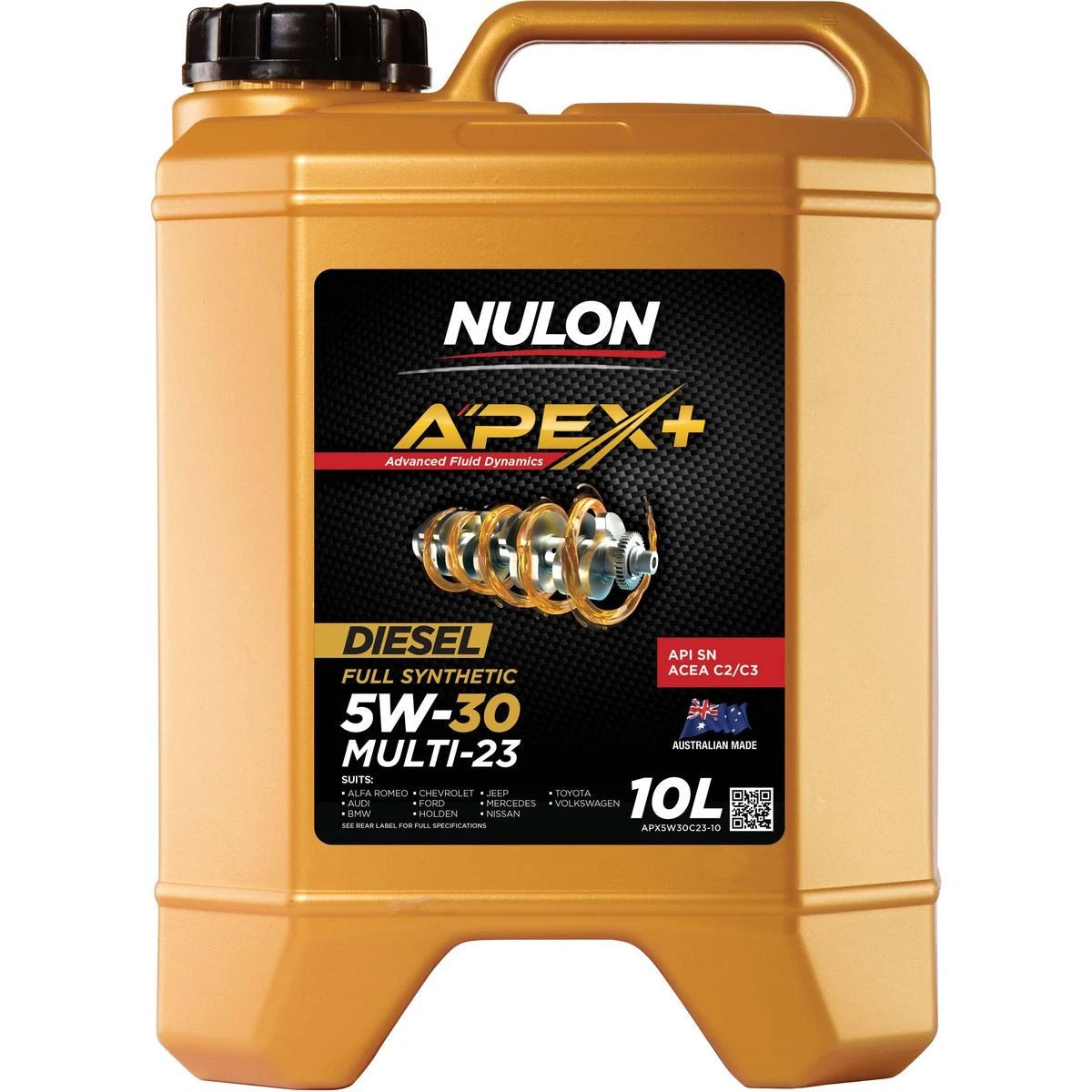 Nulon APEX+ 5W-30 Multi-23 Engine Oil 10L Full Synthetic APX5W30C23-10