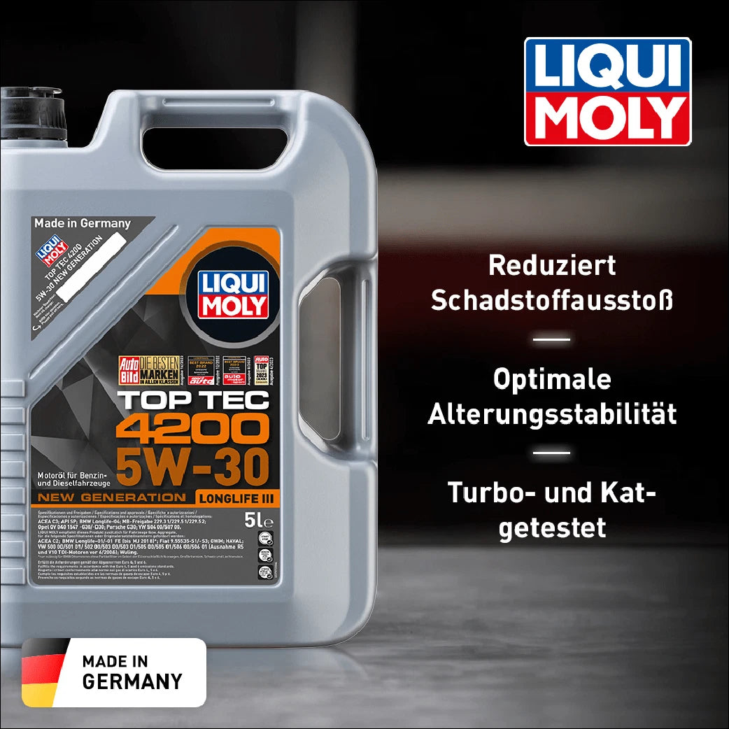 5W-30 Liqui Moly 3707 Top Tec 4200 New Generation Longlife III 5 Litre Engine Oil