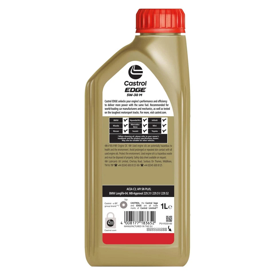 Castrol EDGE 5W-30 M Fully Synthetic High Performance Car Engine Oil 1 Litre 1L