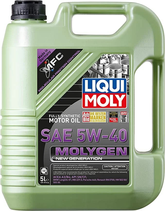 5L Liqui Moly 5W-40 Molygen New Generation MFC Synthetic Engine Oil LM20232