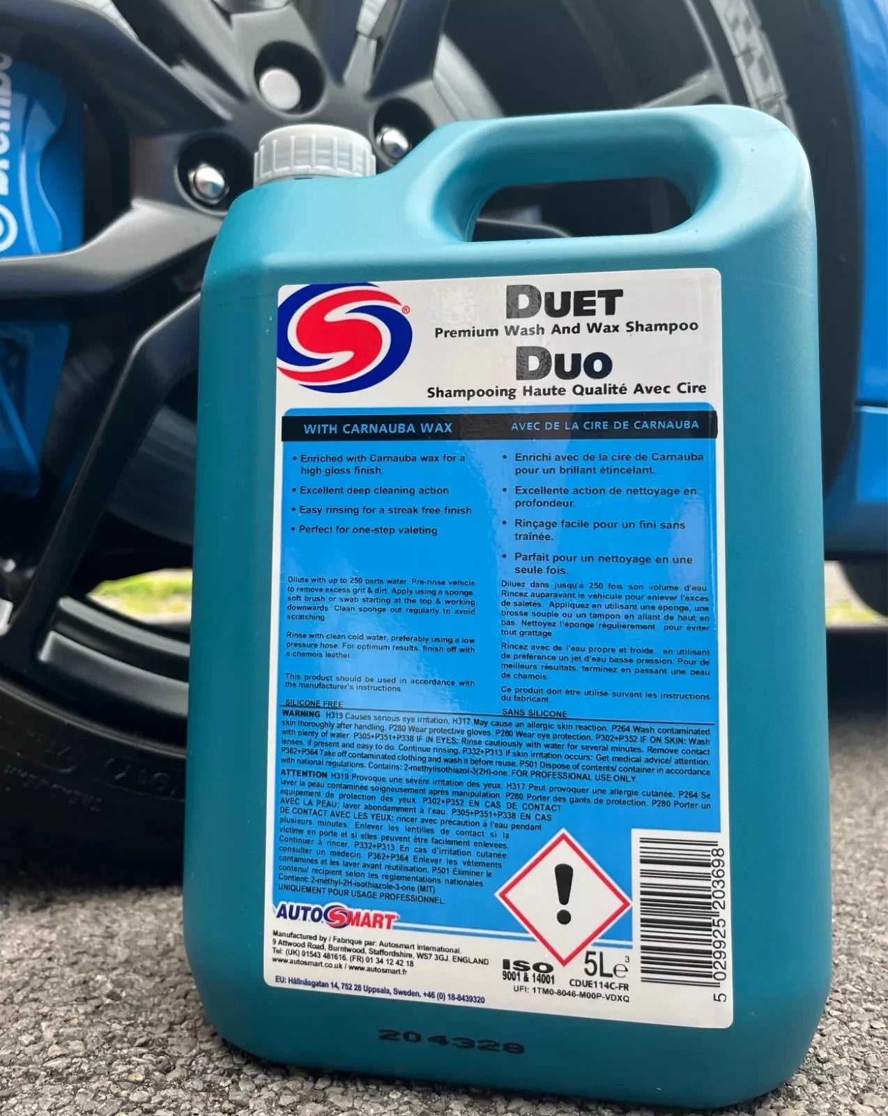 AutoSmart Duet Wash & Wax Car Shampoo Safe Cleaner Smart Acid Free 5L FREE P&P
