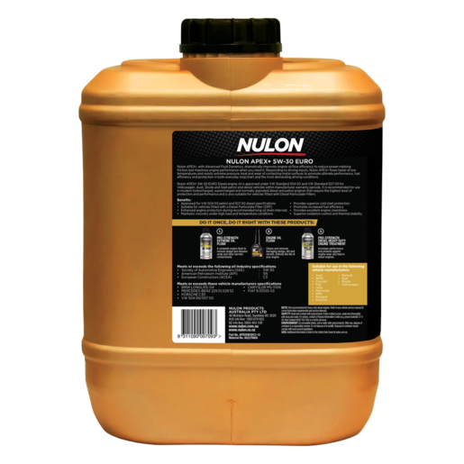 Nulon APEX+ 5W-30 Euro Diesel Full Synthetic Engine Oil 10L